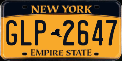NY license plate GLP2647