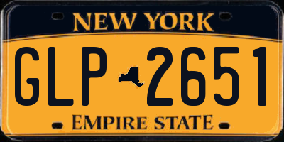 NY license plate GLP2651