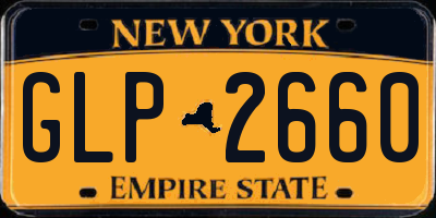 NY license plate GLP2660