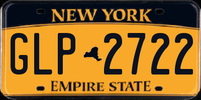 NY license plate GLP2722
