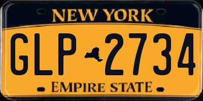 NY license plate GLP2734