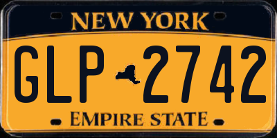NY license plate GLP2742
