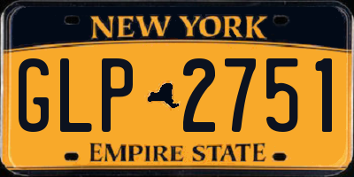 NY license plate GLP2751
