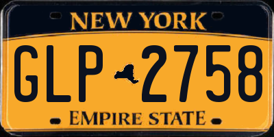 NY license plate GLP2758