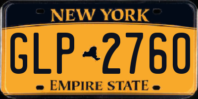NY license plate GLP2760