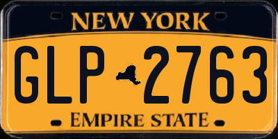 NY license plate GLP2763