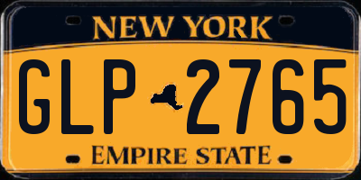 NY license plate GLP2765