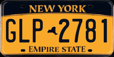 NY license plate GLP2781