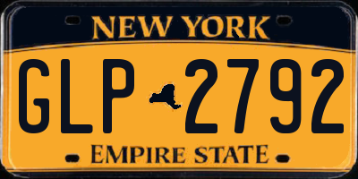 NY license plate GLP2792