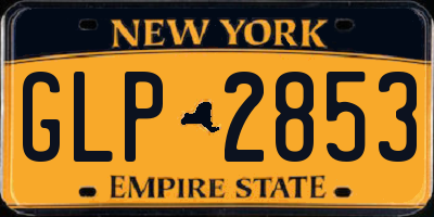 NY license plate GLP2853