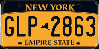 NY license plate GLP2863