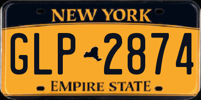 NY license plate GLP2874