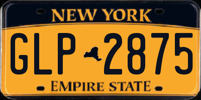 NY license plate GLP2875