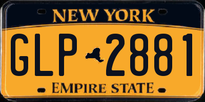 NY license plate GLP2881