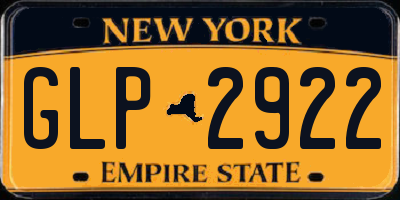 NY license plate GLP2922
