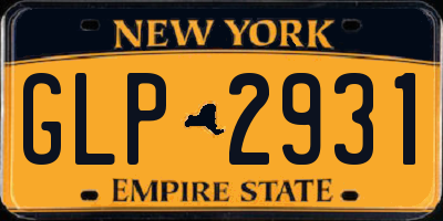 NY license plate GLP2931