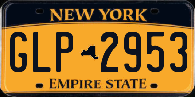 NY license plate GLP2953