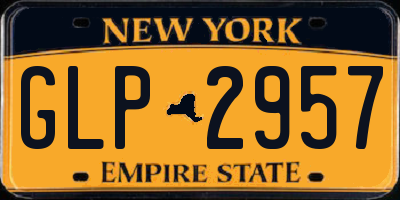 NY license plate GLP2957