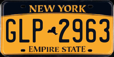 NY license plate GLP2963