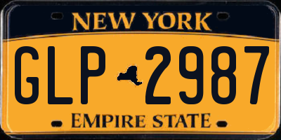 NY license plate GLP2987