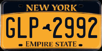 NY license plate GLP2992