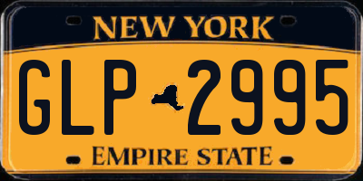 NY license plate GLP2995