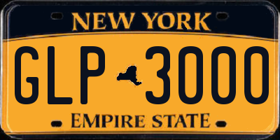 NY license plate GLP3000