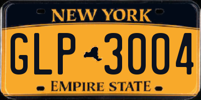 NY license plate GLP3004