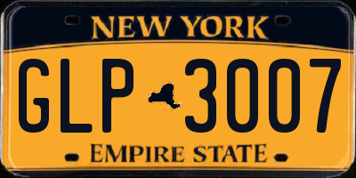 NY license plate GLP3007