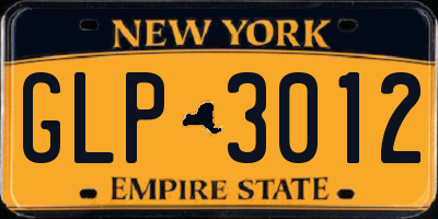 NY license plate GLP3012
