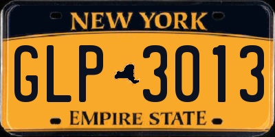 NY license plate GLP3013