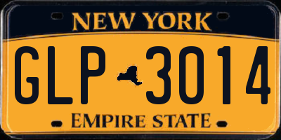 NY license plate GLP3014