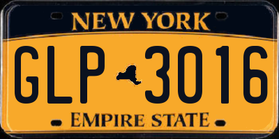 NY license plate GLP3016