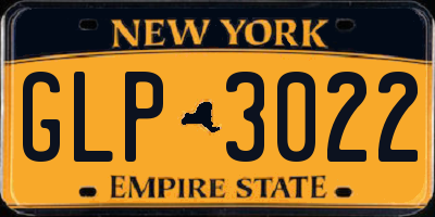 NY license plate GLP3022