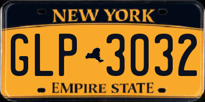 NY license plate GLP3032
