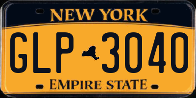 NY license plate GLP3040