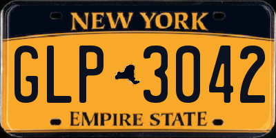 NY license plate GLP3042