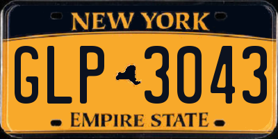 NY license plate GLP3043
