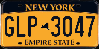 NY license plate GLP3047