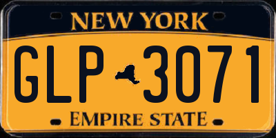NY license plate GLP3071
