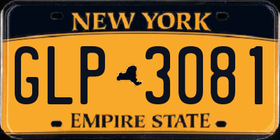 NY license plate GLP3081