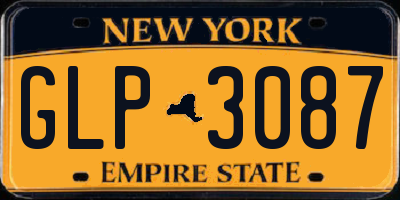 NY license plate GLP3087
