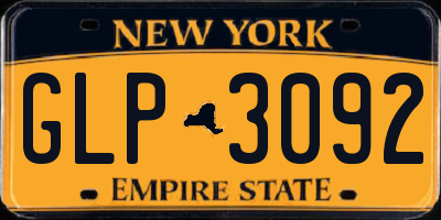 NY license plate GLP3092