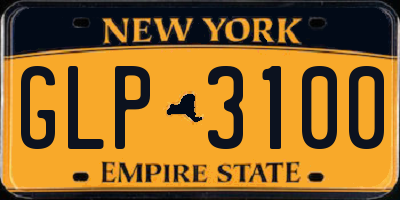 NY license plate GLP3100