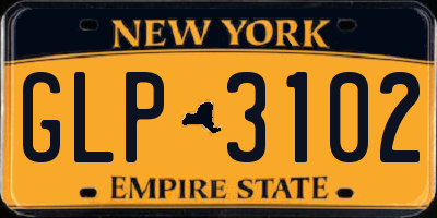 NY license plate GLP3102