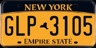 NY license plate GLP3105