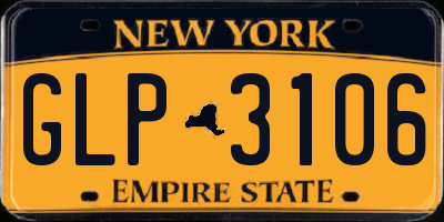 NY license plate GLP3106