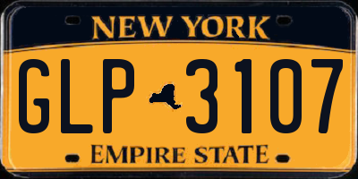 NY license plate GLP3107