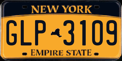 NY license plate GLP3109