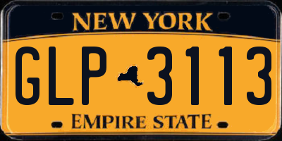 NY license plate GLP3113